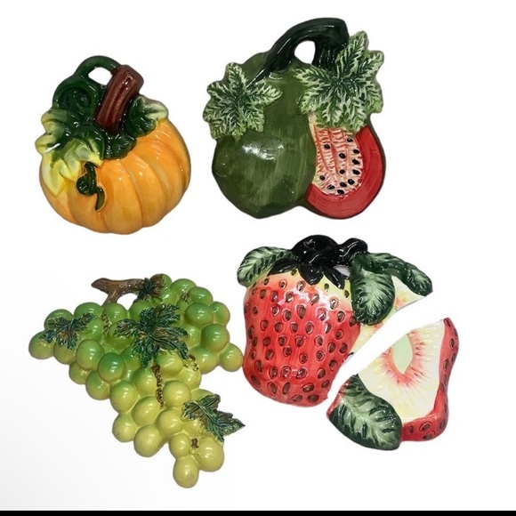 Wall kitchen decoration resin ceramic fruit pumpkin strawberries grapes papaya - Picture 1 of 10